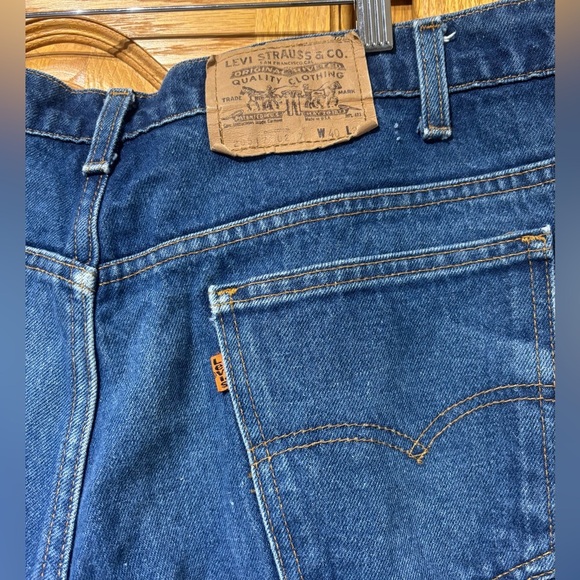 Vintage 70's Levi's Orange Tab 536 Boot Cut Dark Wash Jeans 40x30 - Picture 9 of 13
